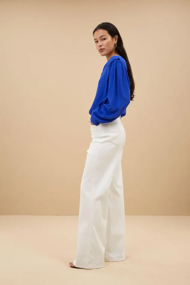 ByBar Blouses Vrouwelijk Erin Viscose Blouse Galaxy Blue ByBar Blouses Vrouwelijk Erin Viscose Blouse Galaxy Blue