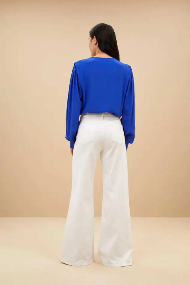 ByBar Blouses Vrouwelijk Erin Viscose Blouse Galaxy Blue ByBar Blouses Vrouwelijk Erin Viscose Blouse Galaxy Blue