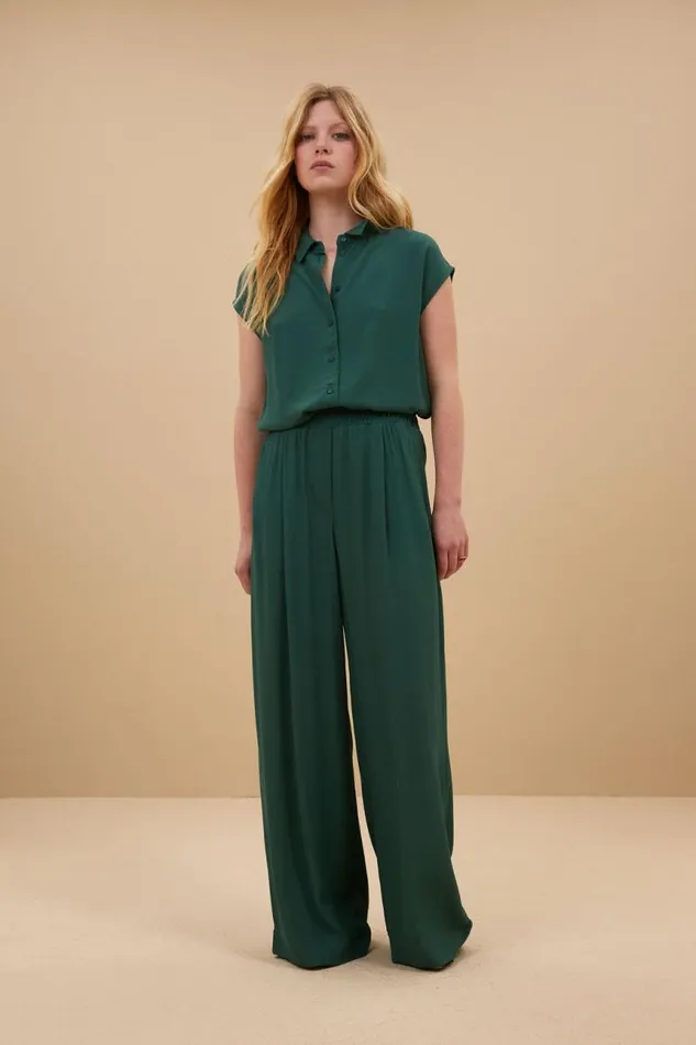 ByBar Blouses Vrouwelijk Kiek Viscose Top Deep Green ByBar Blouses Vrouwelijk Kiek Viscose Top Deep Green