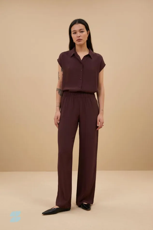 ByBar Blouses Vrouwelijk Kiek Viscose Top Pecan