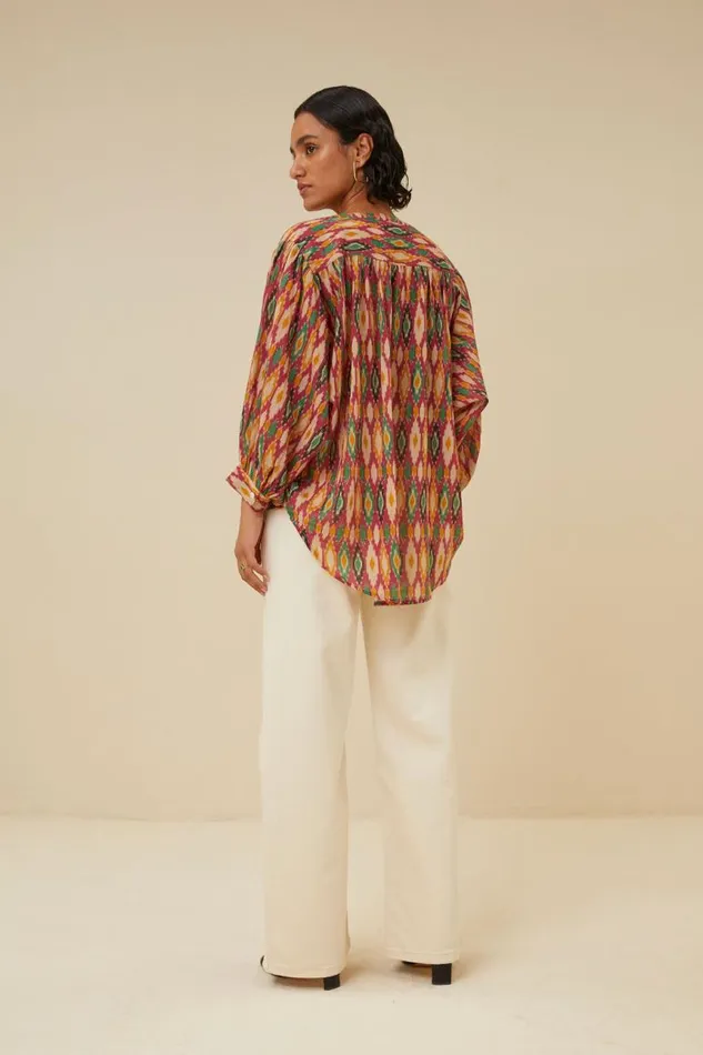 ByBar Blouses Vrouwelijk Lucy Summer Ikat Blouse Summer Ikat Print ByBar Blouses Vrouwelijk Lucy Summer Ikat Blouse Summer Ikat Print