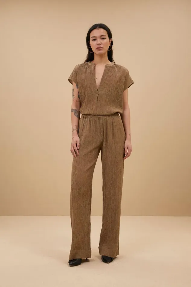 ByBar Broeken Vrouwelijk Amie Lurex Pants Gold