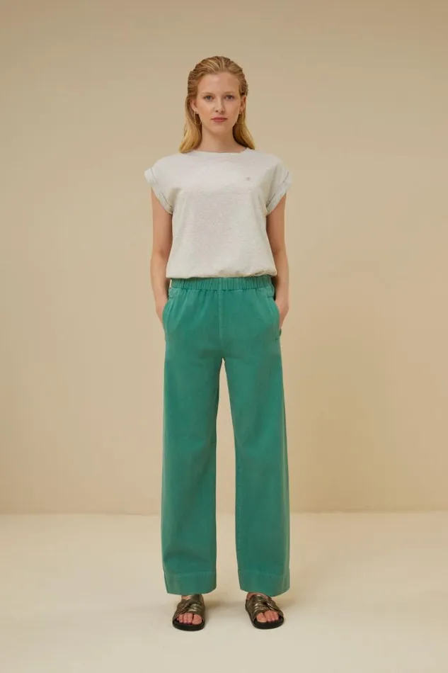 ByBar Jeans Vrouwelijk Mees Twill Pant Aloe Vera