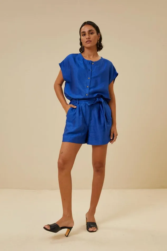 ByBar Shorts Vrouwelijk Judy Gloss Short Kingsblue
