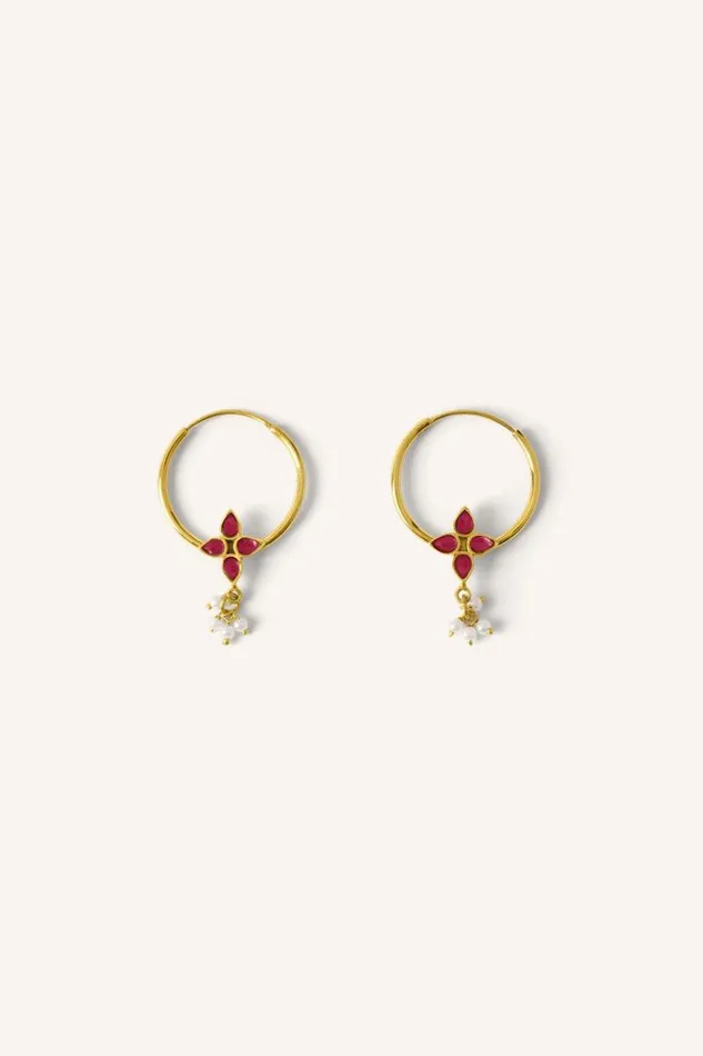 ByBar Sieraden Vrouwelijk Asha Earring Ruby