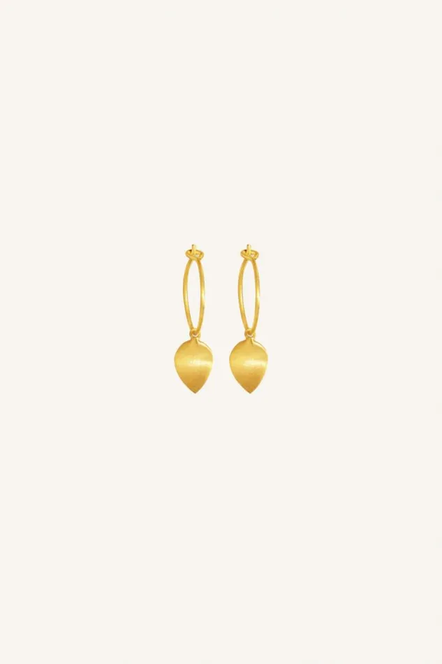 ByBar Sieraden Vrouwelijk Pd Leave Hoop Earring Gold ByBar Sieraden Vrouwelijk Pd Leave Hoop Earring Gold