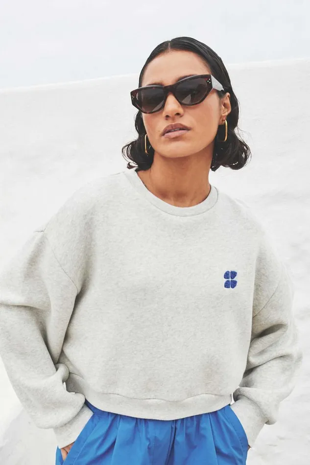 ByBar Sweaters Vrouwelijk Maeve Sweater Light Grey Melee