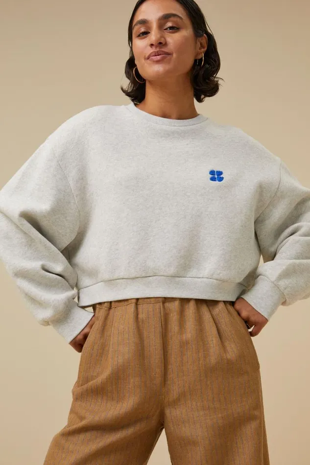 ByBar Sweaters Vrouwelijk Maeve Sweater Light Grey Melee ByBar Sweaters Vrouwelijk Maeve Sweater Light Grey Melee