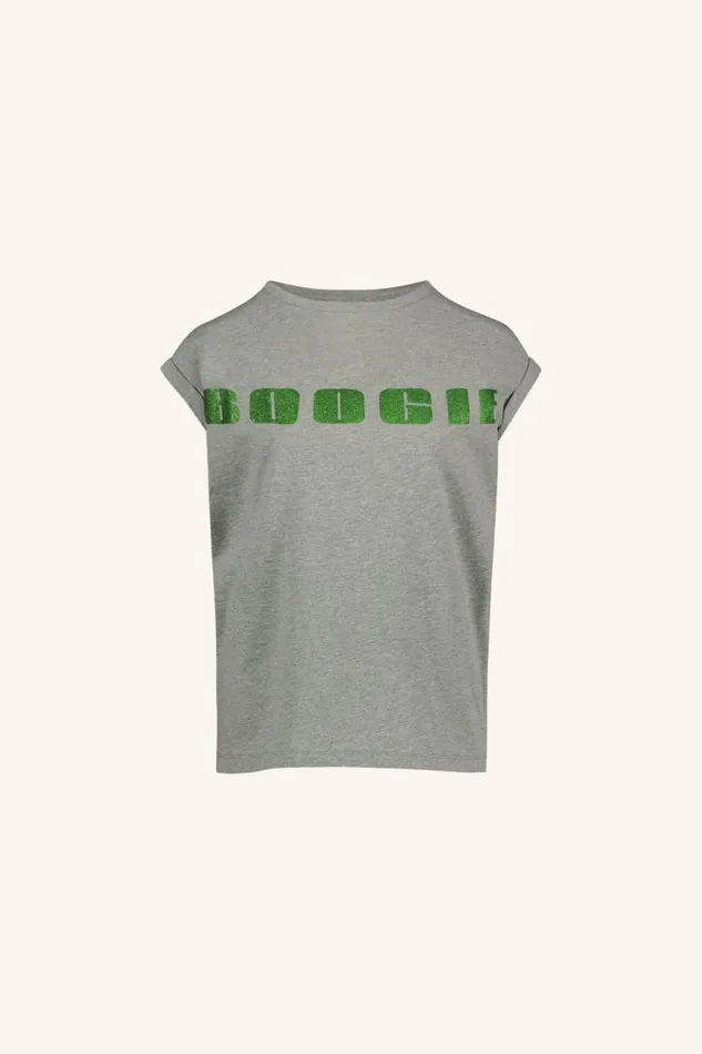 ByBar Tops and Shirts Vrouwelijk Thelma Boogie Top Grey Melee ByBar Tops and Shirts Vrouwelijk Thelma Boogie Top Grey Melee
