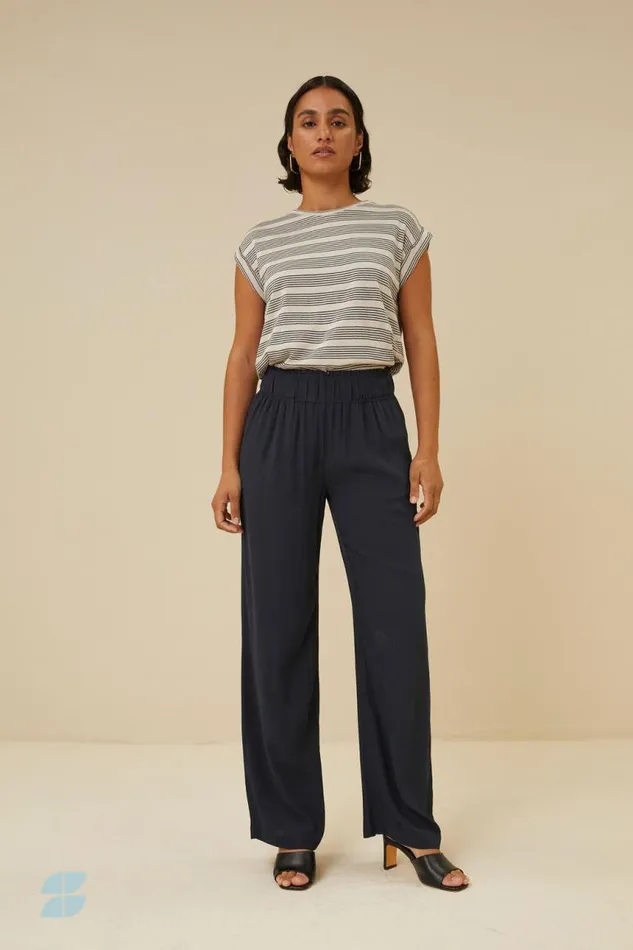 ByBar Tops and Shirts Vrouwelijk Thelma Nautic Stripe Top Midnight
