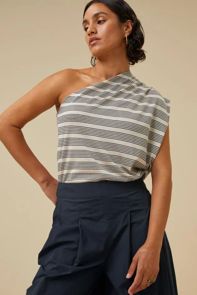 ByBar Tops and Shirts Vrouwelijk Tyle Nautic Stripe Top Midnight