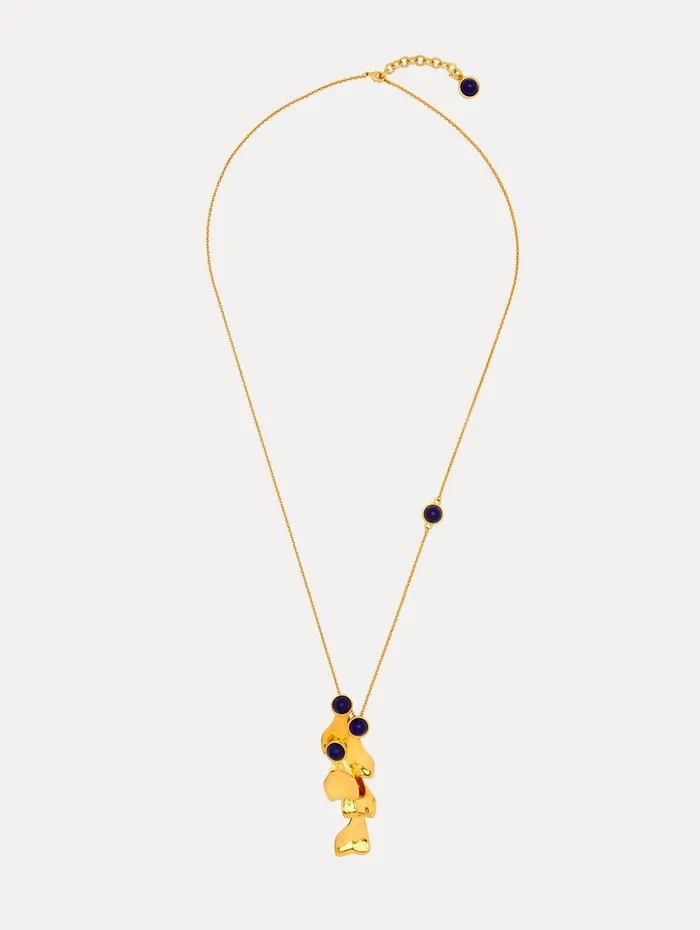 Cabochon Petal Pendant Necklace Lapis Women Oscar De La Renta Necklaces