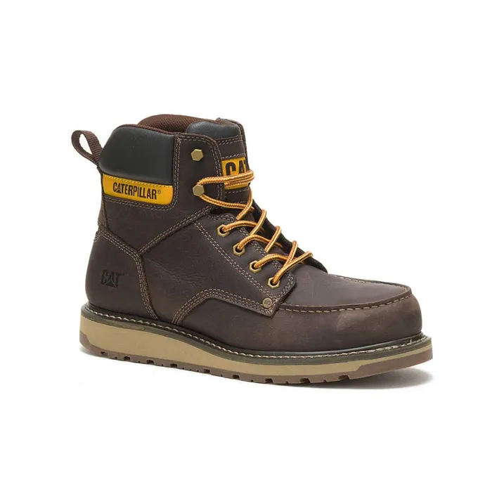 Calibrate Steel Toe Work Boot Leather Brown Men Cat Footwear Boots