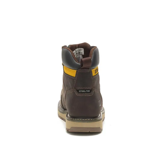 Calibrate Steel Toe Work Boot Leather Brown Men Cat Footwear Boots