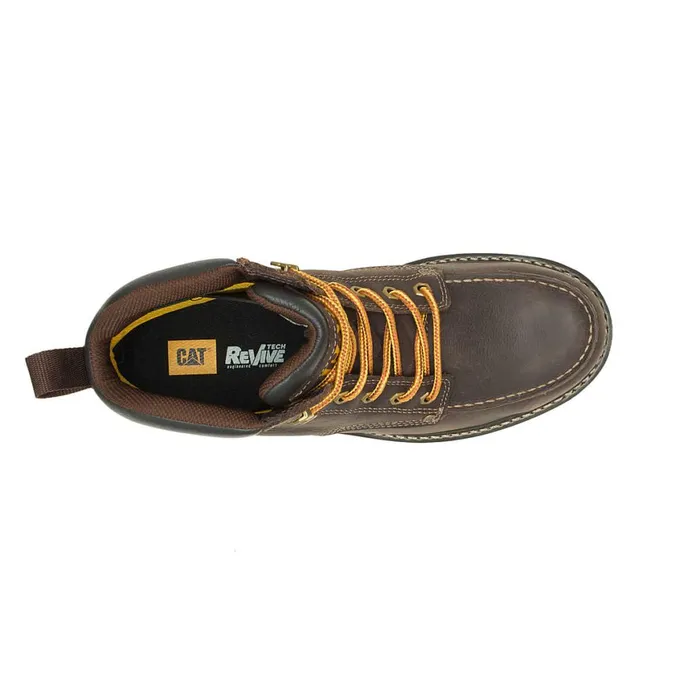 Calibrate Steel Toe Work Boot Leather Brown Men Cat Footwear Boots