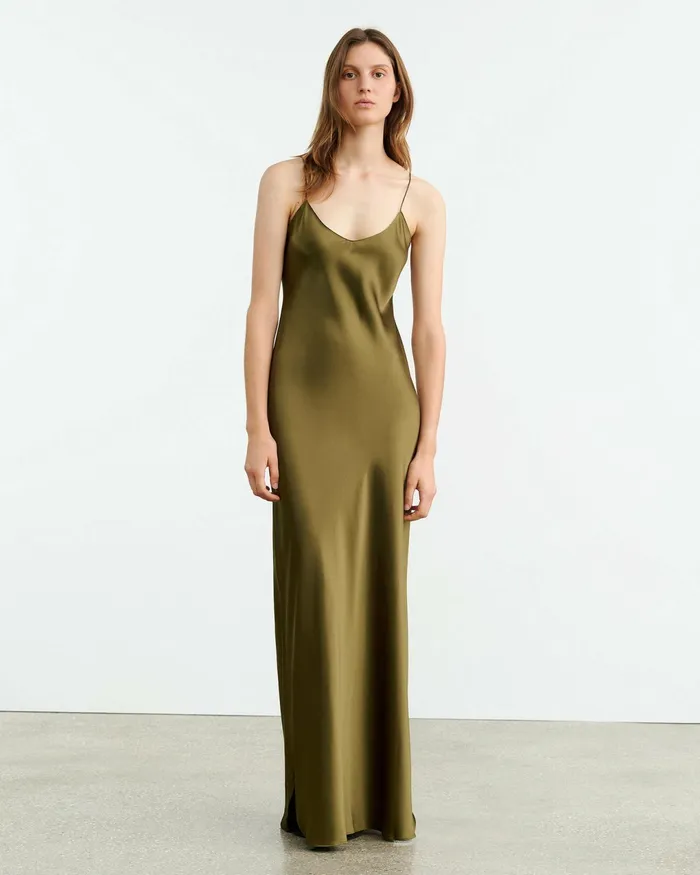 CAMI GOWN Olive Women Nili Lotan Dresses and Skirts