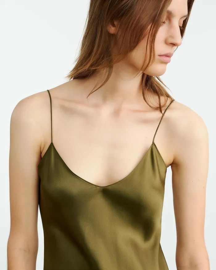 CAMI GOWN Olive Women Nili Lotan Dresses and Skirts