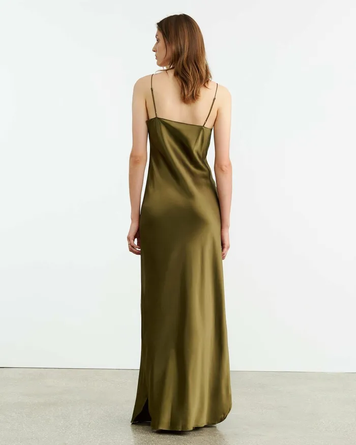 CAMI GOWN Olive Women Nili Lotan Dresses and Skirts