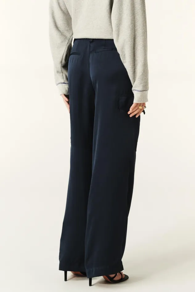 Cargo Style Pants Cary Blue Women Baandsh Pants and Jeans