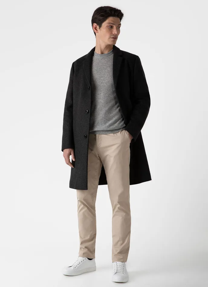 Cashmere Crew Neck Jumper Grey Melange Men Knitwear ussunspel