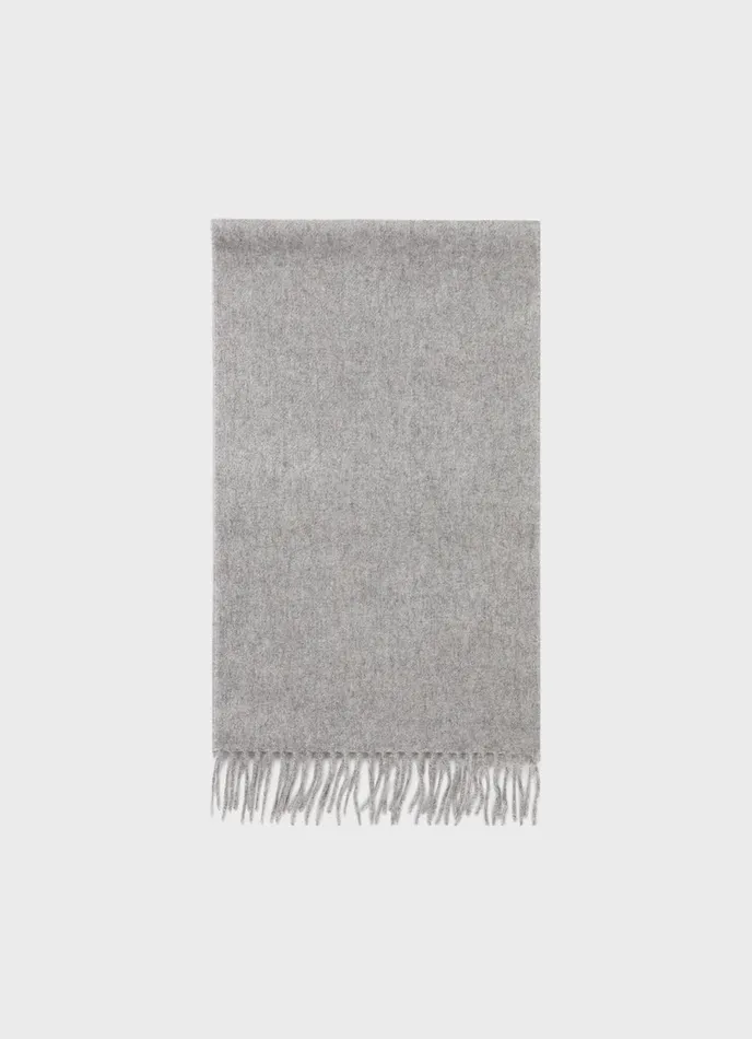Cashmere Woven Scarf Grey Melange MenWomen SUNSPEL Hats Scarves and Gloves