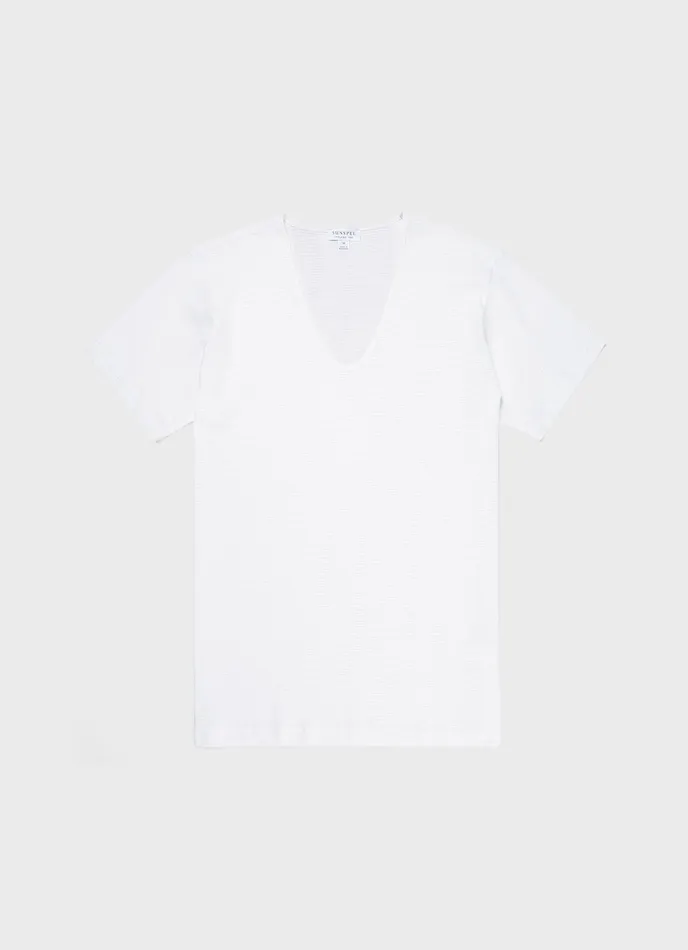 Cellular Cotton Vneck Underwear Tshirt Men Underwear Tops ussunspel