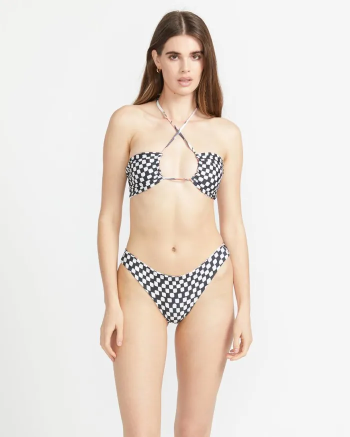 Check Mate Bandeau Bikini Top 8211 Electric Coral Womens Volcom Bikinis