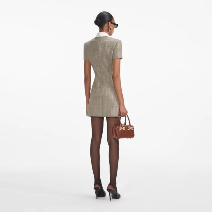 Check Wool Mini Dress Women Self Portrait Dresses Check Wool Mini Dress Women Self Portrait Dresses