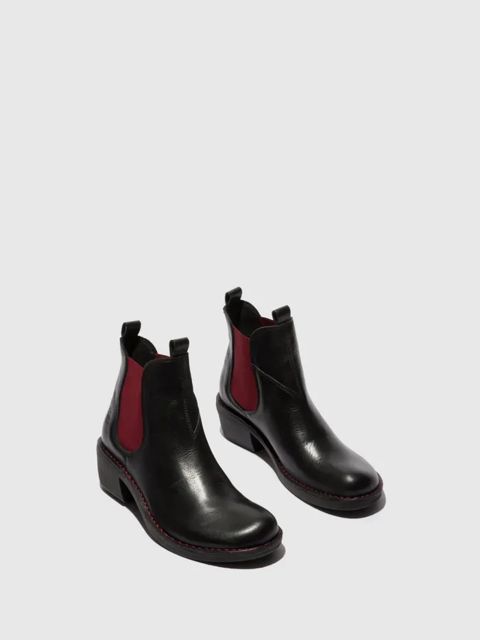 Chelsea Ankle Boots MEME030FLY BLACK BRICK ELASTIC Women Fly London Ankle Boots