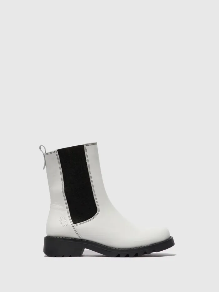 Chelsea Ankle Boots REIN795FLY RUG OFFWHITE BLACK Women Fly London Ankle Boots Chelsea Ankle Boots REIN795FLY RUG OFFWHITE BLACK Women Fly London Ankle Boots