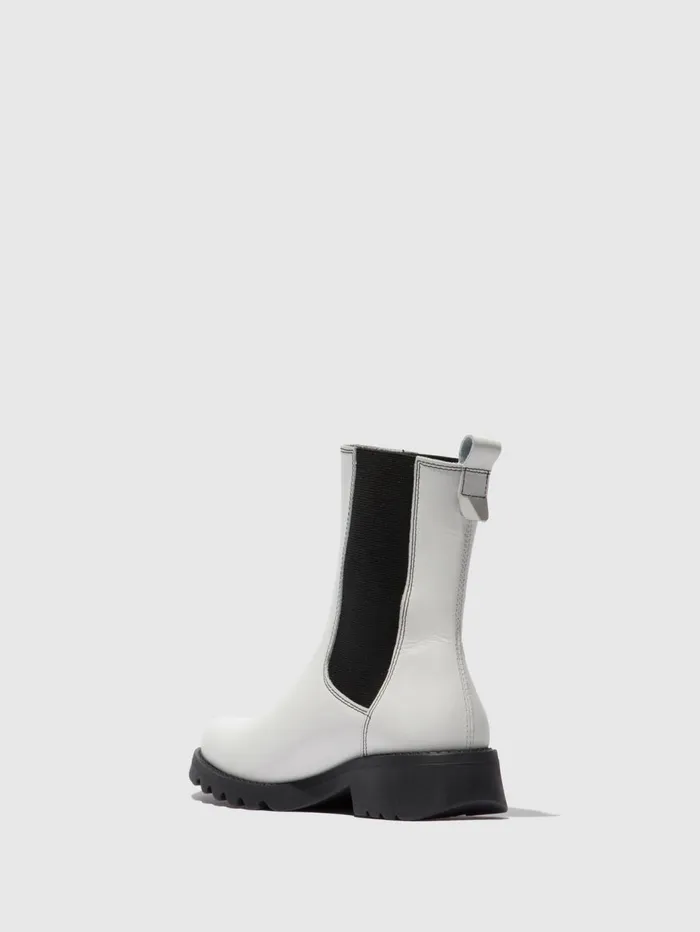 Chelsea Ankle Boots REIN795FLY RUG OFFWHITE BLACK Women Fly London Ankle Boots