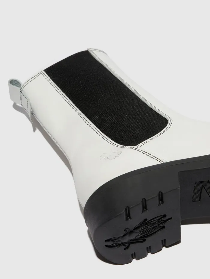 Chelsea Ankle Boots REIN795FLY RUG OFFWHITE BLACK Women Fly London Ankle Boots