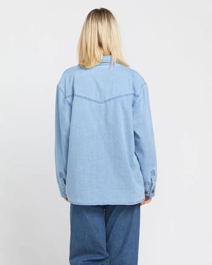 Chill Trap Shacket 8211 China Blue Womens Volcom Jackets
