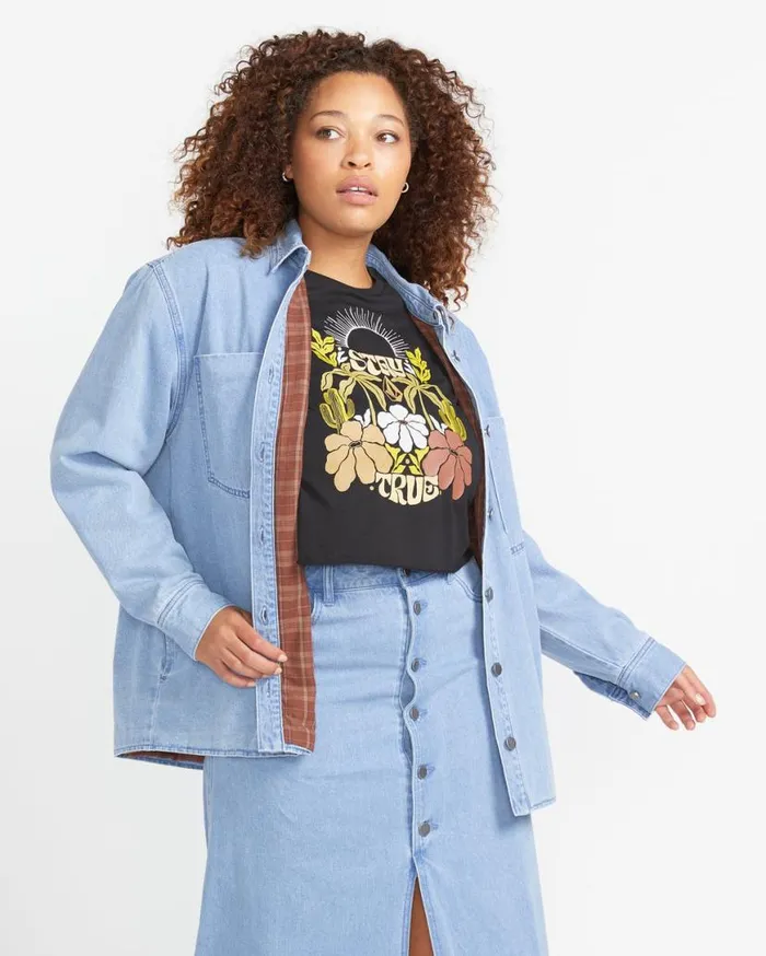 Chill Trap Shacket 8211 China Blue Womens Volcom Jackets