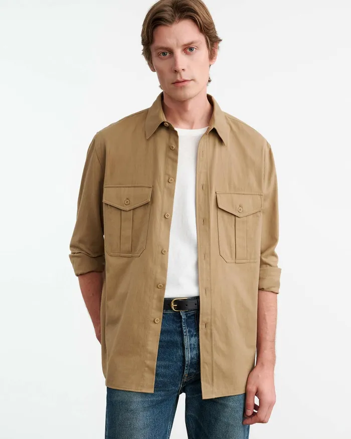 CHRISTOPHE SHIRT Desert Khaki Men Nili Lotan Shirts
