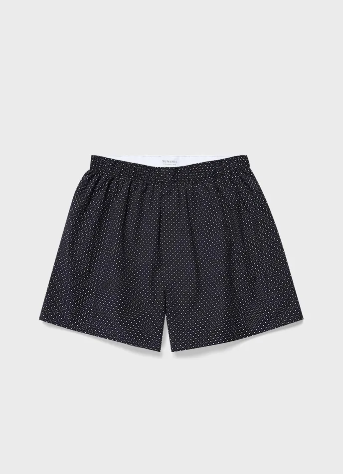 Classic Boxer Shorts Navy Diamond Geometric Print Men SUNSPEL Boxer Shorts