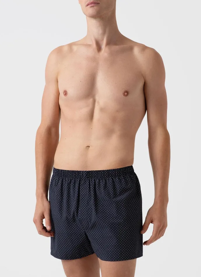 Classic Boxer Shorts Navy Diamond Geometric Print Men SUNSPEL Boxer Shorts