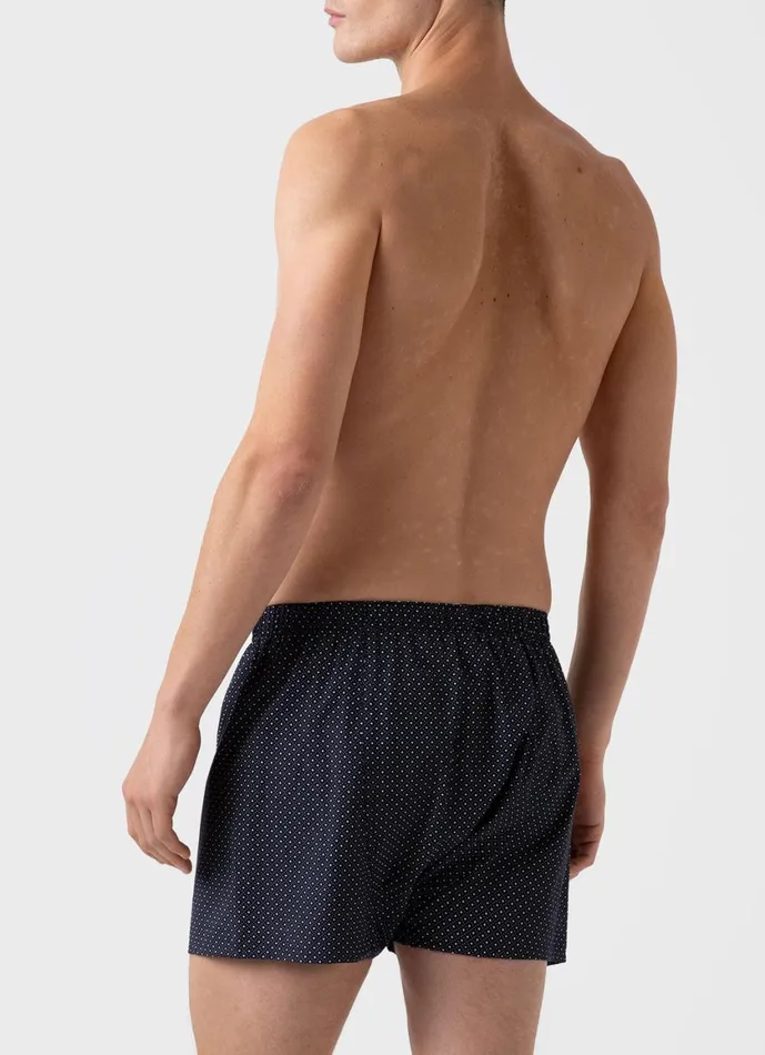 Classic Boxer Shorts Navy Diamond Geometric Print Men SUNSPEL Boxer Shorts