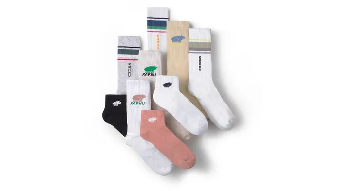 Classic Logo Half Sock Bright Whitejet Black Men Karhu Socks