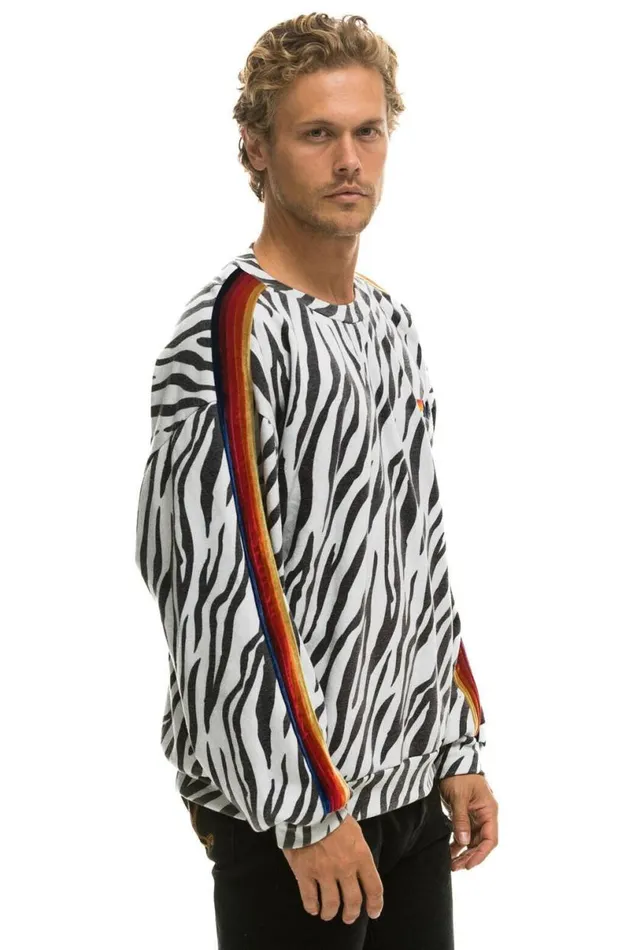 Classic Relaxed Fit Crew Sweatshirt 8211 Zebra WomenMen Aviator Nation Sweatshirts