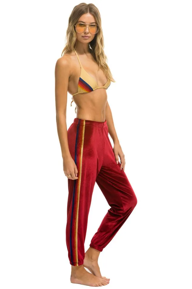 Classic Velvet Sweatpants 8211 Red Women Aviator Nation Sweatpants
