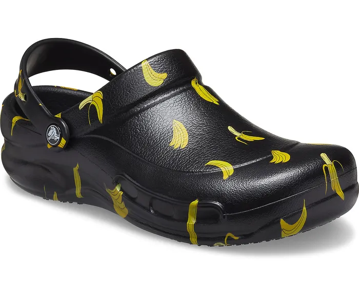 Clogs WomenMen Bistro Graphic Clog Black Yellow Crocs