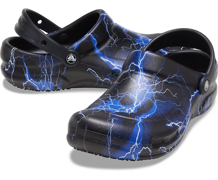 Clogs WomenMen Crocs Bistro Graphic Clog Black Lightning Bolts