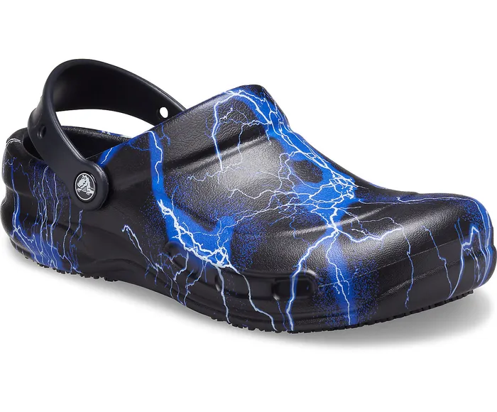Clogs WomenMen Crocs Bistro Graphic Clog Black Lightning Bolts