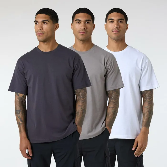 Closure London 3Pack Relaxed Fit TShirts Dark Greystonewhite Men TShirts