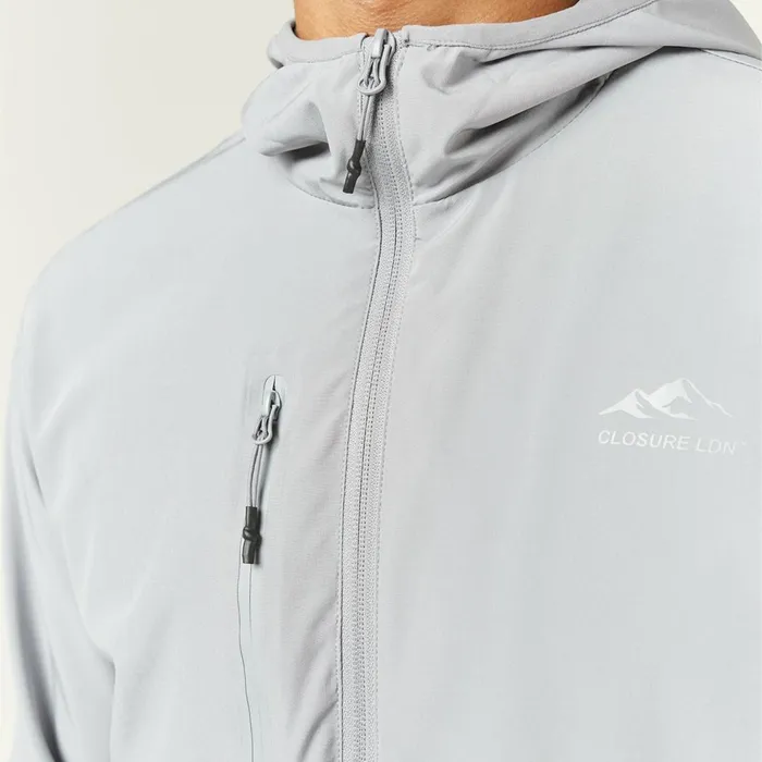 Closure London Cut and Sew Training Jacket Mid Grey Men Coats and Jackets