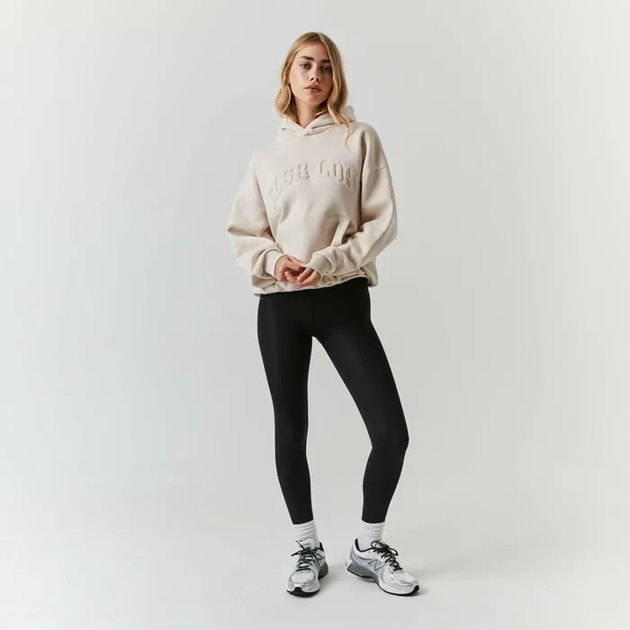Closure London Embossed Varsity Hoodie Stone Women Hoodies