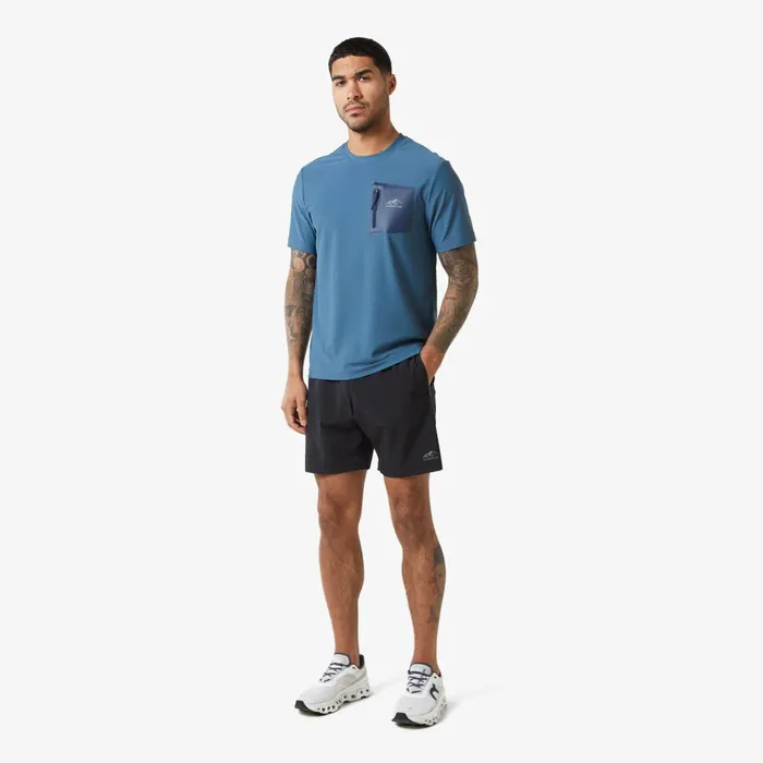 Closure London Heat Seal Zip Block Pocket TShirt Blue Men TShirts