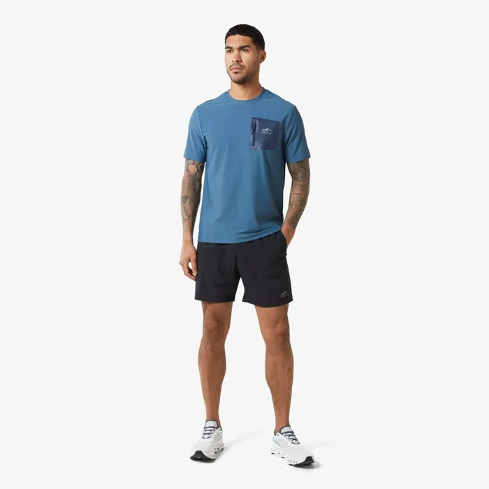 Closure London Heat Seal Zip Block Pocket TShirt Blue Men TShirts