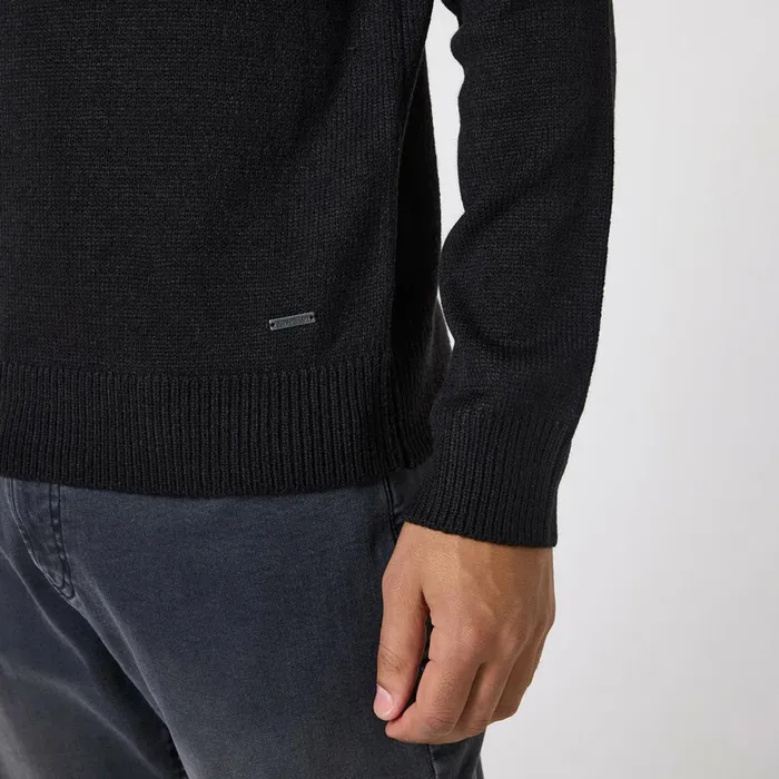 Closure London Knit 14 Zip Funnel Neck Black Men Knitwear